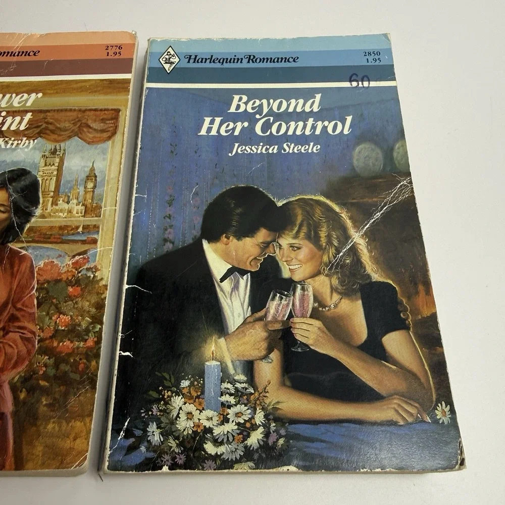 Vintage 1980s Harlequin Romance Paperback 2-Book Lot 1st Editions Power Point